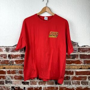 Vintage Logan Roadhouse Shirt Size XL Red Short Sleeve Restaurant Employee